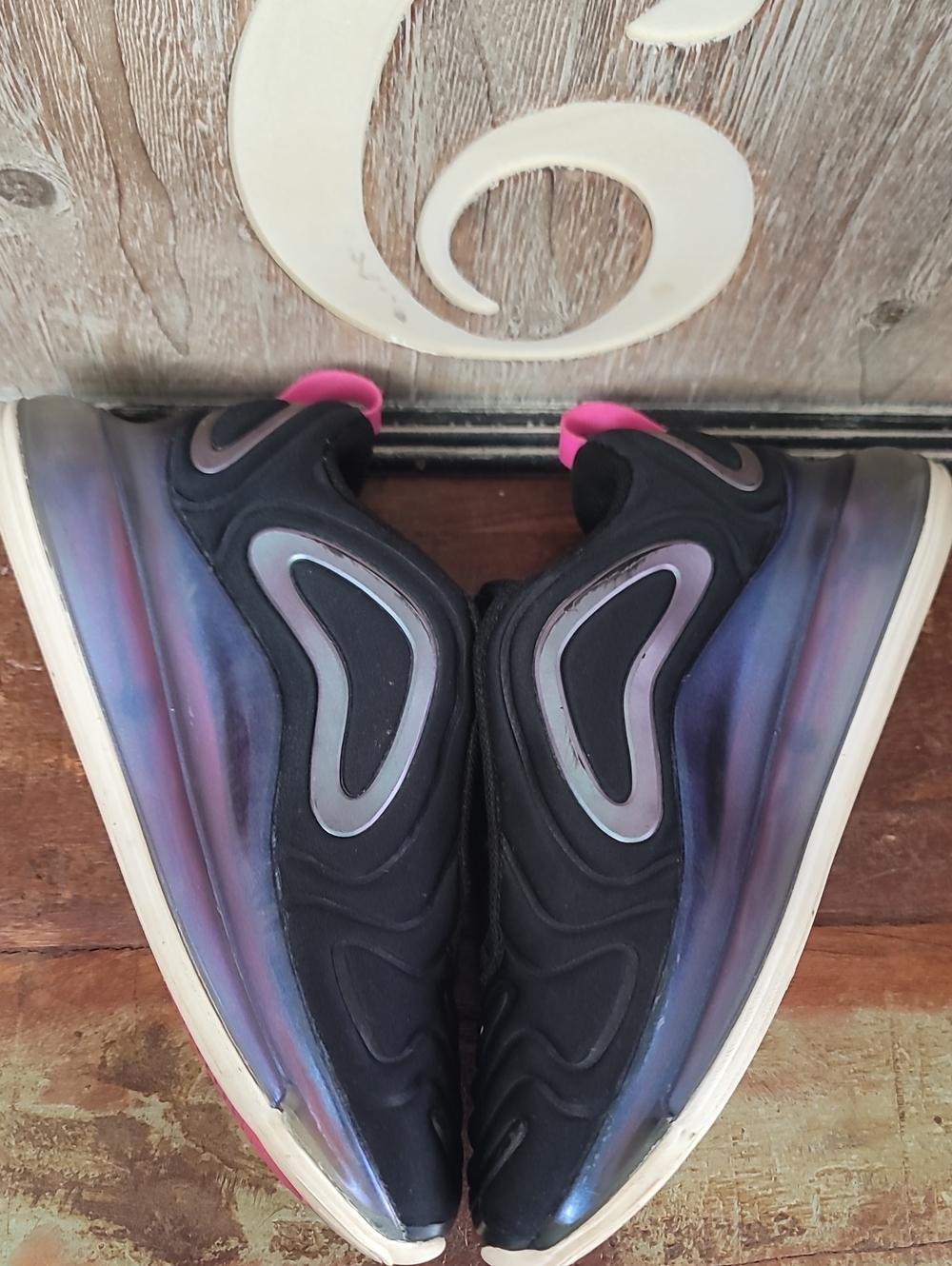 Nike Wmns Air Max 720 'Black Laser Fuchsia' Wmns 6 (Good Cond) Fast Shipping - Picture 15 of 15